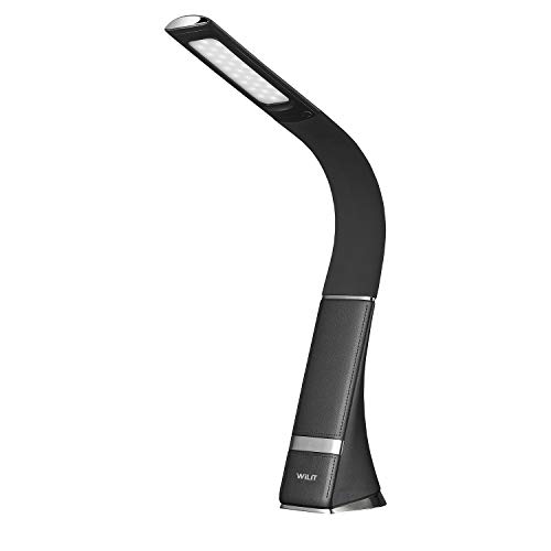 WILIT U2C 7W Lámpara de Escritorio LED Recargable, Lámpara de mesa con protección para los ojos, 3 niveles de brillo ajustables, negro