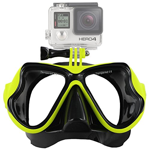 WWTTE Deportes de Agua máscara de Buceo Equipo de Buceo Que nadan los vidrios for GoPro Hero Nuevo / HERO6 / 5/5 Sesión / 4 Sesión / 4/3 + / 3/2/1, Xiaoyi y Otros cámaras de acción (Negro) F