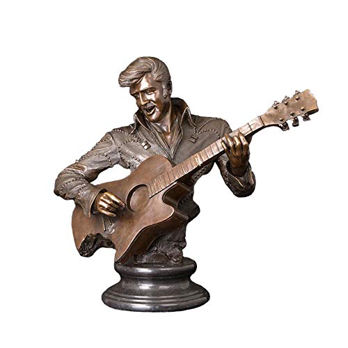 Y-GRMM Decoración del hogar Hombre de Bronce Tocando Guitarra Escultura de Estatua de música para la Escuela de Arte, A