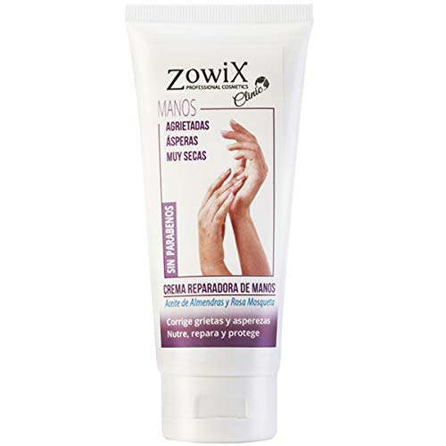 ZOWIX Crema de manos reparadora, antiedad y antiarrugas. Para manos AGRIETADAS y ÁSPERAS. Anti envejecimiento y ultra hidratante con Rosa de Mosqueta. Sin Parabenos. 100 ml.