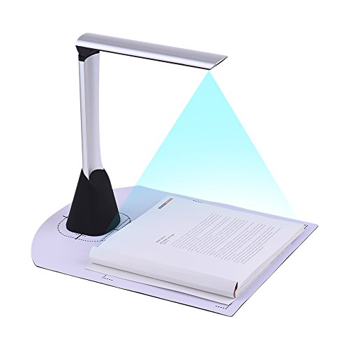 ZXLIFE@@ Escáner De Cámara De Imagen, Escáner Portátil Inalámbrico, Escáner Móvil USB con Una Almohadilla Y Luces Led De 4 Piezas, Función Ocr, Diseño Plegable