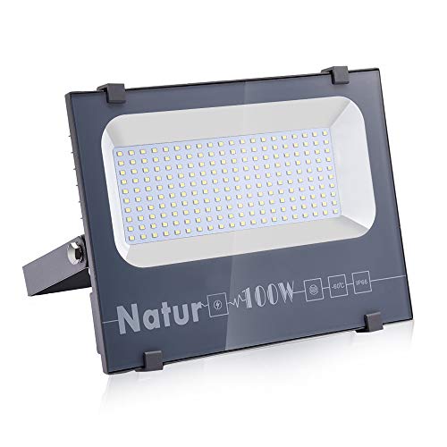 100W LED Foco Exterior de alto brillo,10000LM Impermeable IP66 Proyector Foco LED, Iluminación de Seguridad, 6000K Blanco Frío para Pared,Patio, Camino, Jardín [Clase de eficiencia energética A++]