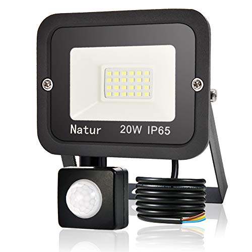 20W Foco LED Exterior con Sensor Movimiento, bapro Proyector LED Exterior 2000LM Floodlight Impermeable IP65 Blanco Cálido 3000K, Alto Brillo Iluminacion Exterior para Jardín, Garaje, Fábrica, Almacén