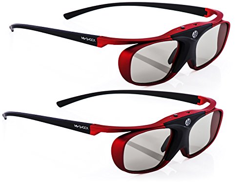 2x Hi-SHOCK® 3D-BT Pro "Scarlet Heaven" | Smart active Gafas 3D para HD / 4K 3DTV 's de Sony®, Samsung®, Panasonic®, Sharp®, Toshiba®, LG® Plasma, Hisense® (2012-2018*) | compatible con SSG-3570 CR / TDG-BT500A / AN3DG35 / TY-ER3D5ME / FPT-AG03G / AG-S350