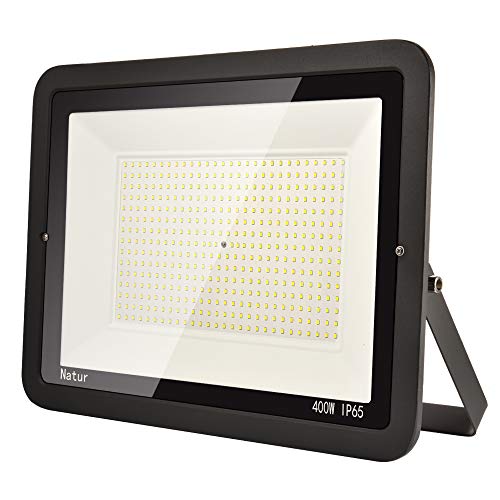 400W LED Foco Exterior Alto Brillo Proyector Led Impermeable IP65 Blanco Cálido 3000K Floodlight Led Foco Exterior Iluminación para Patio, Camino, Jardín, Almacén [Clase de Eficiencia Energética A++]