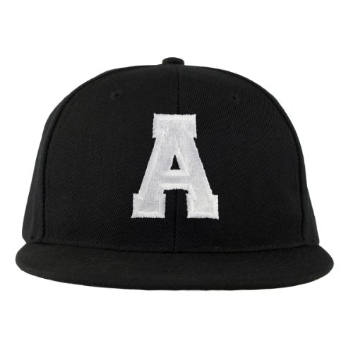 4sold - Gorra en negro/blanco con letras A a Z, Hombre, cap-26, A, talla única