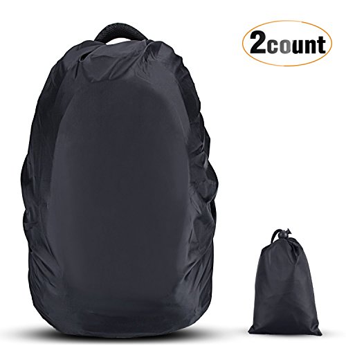 AGPTEK 2 * Fundas Impermeable para Mochila, Protectora Funda de Mochila 26L-40L Anti Polvo para Caminar al Aire Libre Camping Viaje Senderismo, Negro