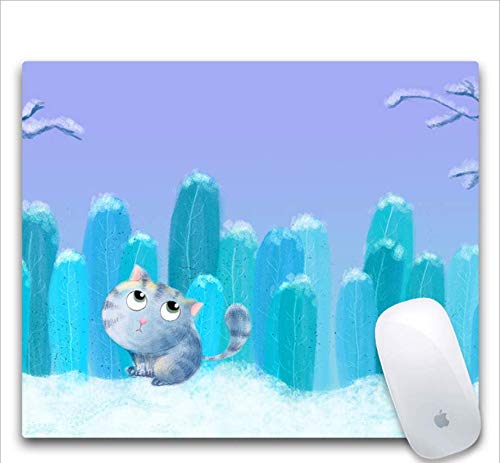 Alfombrillas De Ratón Para Juegos, Gatitos En La Nieve Del Bosque, Goma Resistente Al Desgaste Y Duradera, Alfombrillas De Ratón Para Juegos De Oficina Para Juegos Portátiles