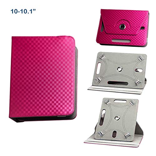 BEISK, Funda Universal para Tablet de 10-10.1 Pulgadas, con Sistema Giratorio de 360º, Rotación, Protección, con Soporte, para Huawei Mediapad/Samsung Galaxy Tab/iPad/Lenovo TAB4 10, Etc. Color Rosa