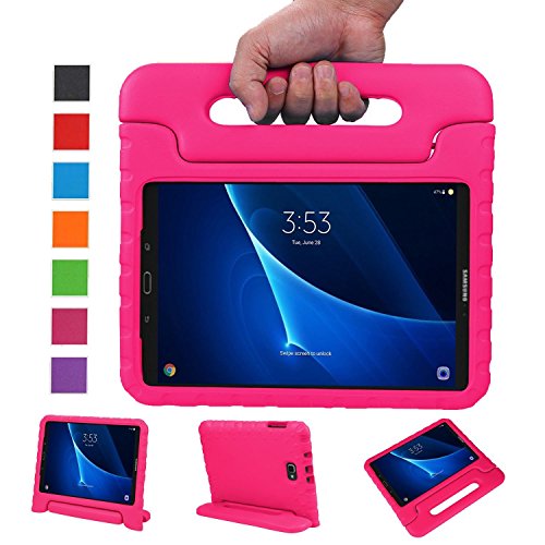 BelleStyle Funda para Samsung Galaxy Tab A 10.1 2016, A Prueba de Choques Ligero Estuche Protector Manija Caso Forró con Soporte para Niños para Galaxy Tab A 10.1 Pulgadas SM-T580/T585 (Rosa)