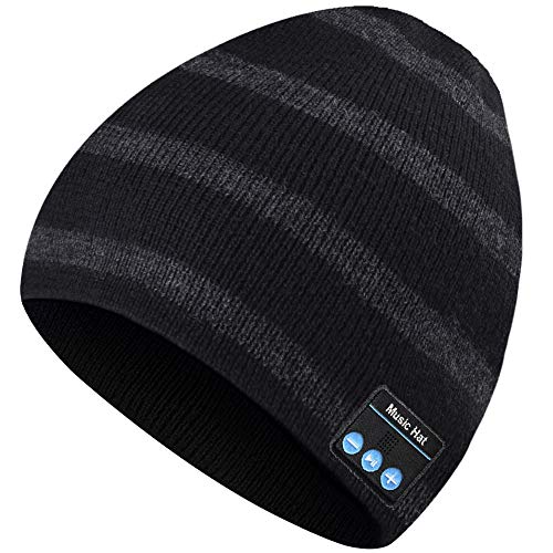 Bluetooth Beanie Hat, Regalos para Hombres y Mujeres, Bluetooth 5.0 Headphone Hat, Sombrero Lavable para Correr para Deportes Aire Libre, Mejores Regalos para Hombres y Mujeres para Navidad Cumpleaños
