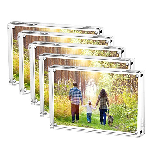 Boxalls Marcos de Foto Acrílicos, 15 x 20 CM Acrílico Transparente Marco Foto en Cristal Personalizado (10+10 mm de Espesor), Regalo de Cumpleaños y Vacaciones (15 x 20 CM Paquete de 5)