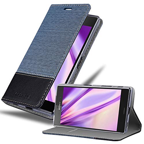 Cadorabo Funda Libro para Sony Xperia Z5 en Azul Oscuro Negro – Cubierta Proteccíon con Cierre Magnético, Tarjetero y Función de Suporte – Etui Case Cover Carcasa