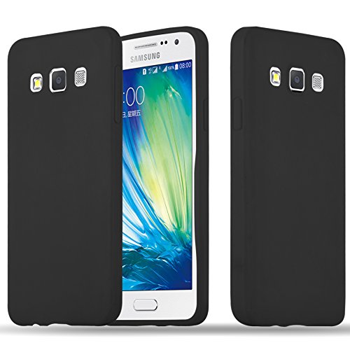 Cadorabo Funda para Samsung Galaxy A3 2015 en Candy Negro – Cubierta Proteccíon de Silicona TPU Delgada e Flexible con Antichoque – Gel Case Cover Carcasa Ligera