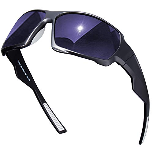 CHEREEKI Gafas de Sol Deportivas Polarizadas, Ultralight Conducción de Gafas de Sol con UV400 Anti-Reflexivo TR90 Gafas para Hombres y Mujeres, Deportes al Aire Libre, Ski/Golf/Pesca/Ciclismo/Co