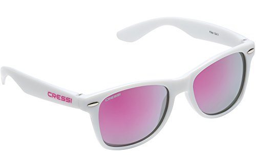 Cressi Maka - Gafas de Sol para Niños Unisex, 100% de Protección UV, Blanco/Rosa