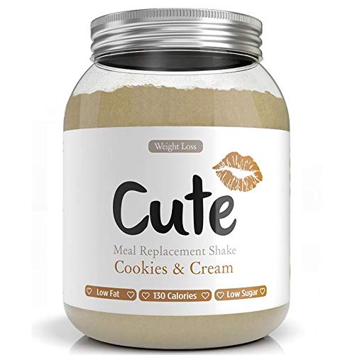 Cute Nutrition Batido Sustitutivo de Comida Sabor Galletas y Crema para el Control de la Pérdida de Peso en Polvo Bebida Dietética para Mujer Bote de 500 g