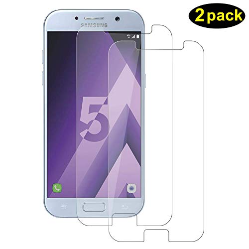 DOSMUNG Cristal Templado para Samsung Galaxy A5 2017, [2 Pack] Protector de Pantalla para Galaxy A5 2017, Alta Definicion, 9H esistente a Arañazos, Full-Cover Vidrio Templado para A5 2017