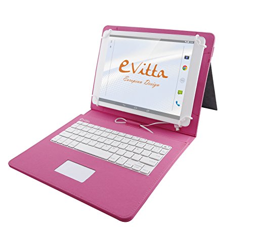 E-Vitta Keytab - Funda con Teclado para Tablet de 10.1", USB, Color Rosa