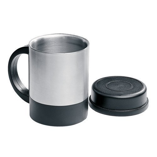 eBuyGB Stainless Steel Insulated Taza de Camping, Plata, Medium