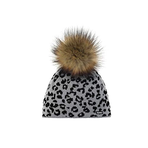 Eisbär Leora Lux MÜ Gorro, Mujer, Gris Claro, Negro y marrón