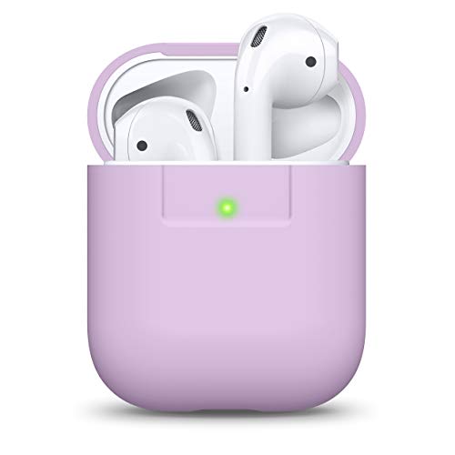 elago Funda Silicona Compatible con Apple AirPods 1 & 2 (LED Frontal Visible) - Soporta Carga inalámbrica, Extra Protección (Lavanda)