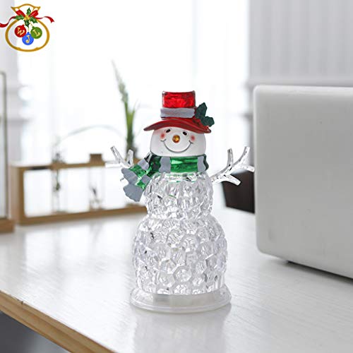 FAPROL Luz De Noche, Muñeco De Nieve con Gorro De Navidad Luces De Hadas para Habitaciones Infantiles, Material Acrílico M Red Hat