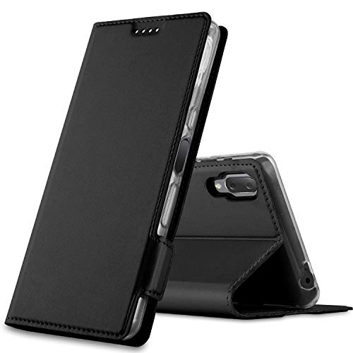 GEEMAI Diseño para Sony Xperia L3 Funda, Protectora PU Funda Multi-ángulo a Prueba de Golpes y Polvo a Prueba de Silicona con Soporte Plegable Apto para Sony Xperia L3 Smartphone. (Negro)