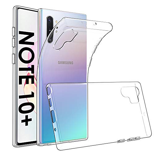 GeeRic Funda Compatible para Samsung Galaxy Note 10+,Flexible TPU Suave Silicona Anti-arañazos Anti-Rasguños Alta Claro Delgado,Transparente Carcasa Compatible con Galaxy Note 10 Plus