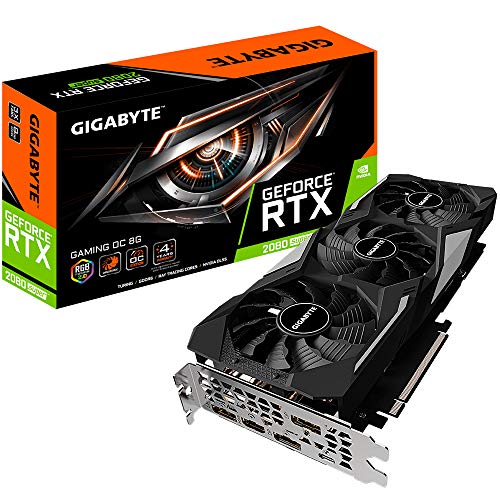 Gigabyte GeForce RTX 2080 Super Gaming OC -  Tarjeta gráfica (8 GB, GDDR6, PCI-Express x16, 256 bit, 1 x USB, 3 x HDMI, 3 x DP) Negro