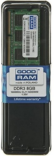 Goodram 8GB DDR3 PC3-12800 SO-DIMM 8GB DDR3 1600MHz módulo de - Memoria (8 GB, 1 x 8 GB, DDR3, 1600 MHz, 204-pin SO-DIMM)