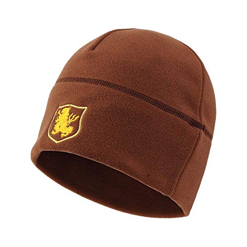 Gorro De Punto,Vintage Cálido Invierno Beanie Golden Lion Patrón A Prueba De Viento Polar Grueso Marrón Exterior Hat Regalos Para Mujeres Hombres Pareja Fashion Volando Cap Cap De Esquí Deportes