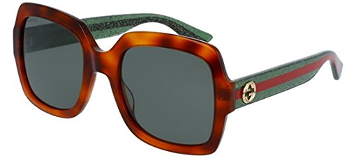 Gucci GG0036S, Gafas de Sol Para Mujer, AVANA-GREEN-GREEN