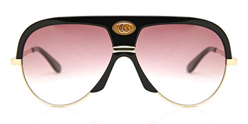 Gucci GG0477S-001-59 Gafas, Schwarz Glänzend/Gold, 59.0 Unisex Adulto