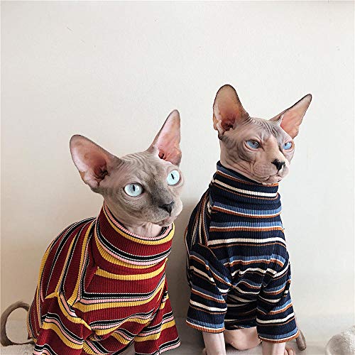 HCYD Ropa de esfinge, Ropa de Gato sin Pelo, artículos para Mascotas, Gatitos, Azul, L