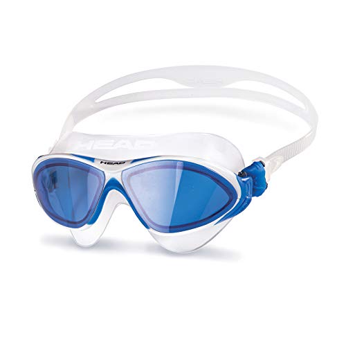 Head Horizon Silicone - Gafas de natación para Adultos, Color Blanco Azul, Talla única