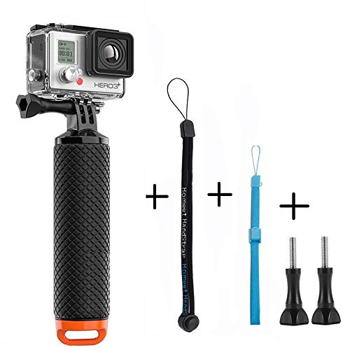 Homeet Empuñadura Flotante Boya Mango Impermeable Monopod Grip de Mano Flotador Palo Selfie Flotando para Cámara de Acción Deportiva Session SJCAM /Garmin Virb XE/Xiaomi Yi/DBPOWER y etc【Naranja】