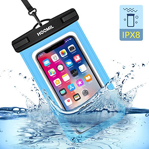 HOOMIL Funda Impermeable Móvil, IPX8 Universal Impermeable Bolsa para Móvil Samsung Galaxy A51/A71/M31/M21 y más Smartphone, Azul