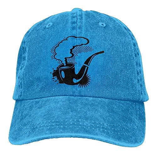 Hoswee Unisexo Gorras de béisbol/Sombrero, A Smoking Tobacco Pipe Cowboy Hip-hop Hat Rear Cap Adjustable Cap C4