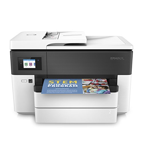 HP Officejet Pro 7730 – Impresora multifunción de formato ancho (impresión A3 y A4, pantalla táctil en color, memoria 512 MB, AAD de 35 hojas, doble cara, fax, AirPrint, bandeja extra), color blanco