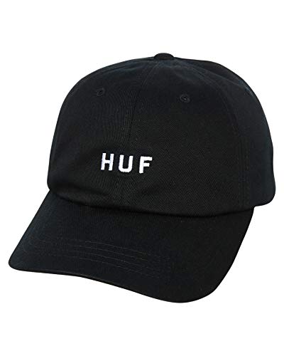 HUF Gorra de béisbol Original Logo Visera Curvada Negro - Ajustable