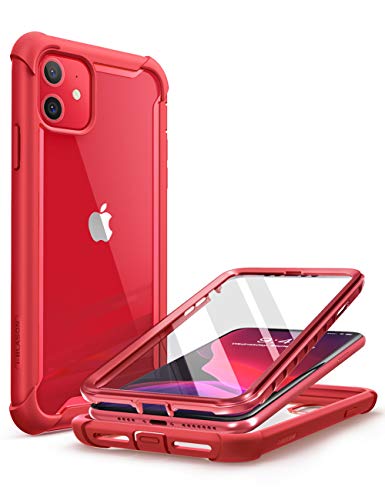 i-Blason Funda iPhone 11 [Ares] 360 Grados Carcasa Ultrafina Antigolpes Case con Protector de Pantalla Integrado para Apple iPhone 11 6.1 2019 (Rojo)