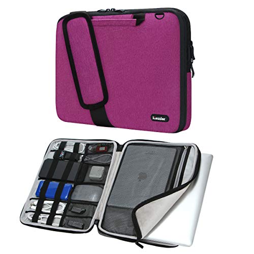 iCozzier 13-13,3 Pulgadas Handle Funda para portátil con Bandolera/Accesorios electrónicos Bolsa de Almacenamiento 13"para Ultrabook/Notebook/Netbook/MacBook - Rosa