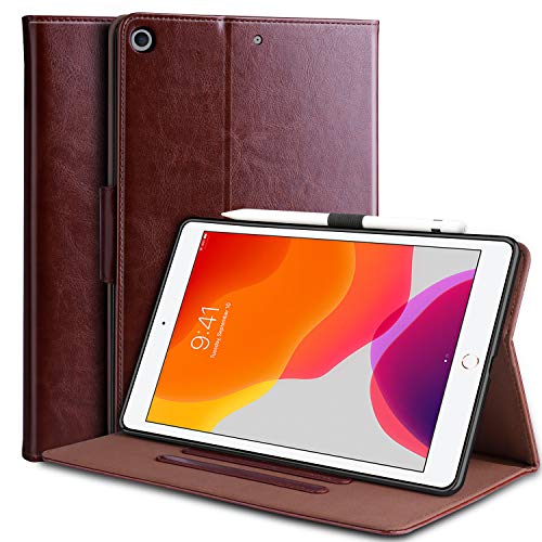 Innens - Funda para iPad 10.2 2019 (7ª generación, Piel sintética, función Atril, función de Encendido y Apagado automático, multiángulo, Hebilla para lápiz y Bolsillo para iPad 7ª generación 2019)