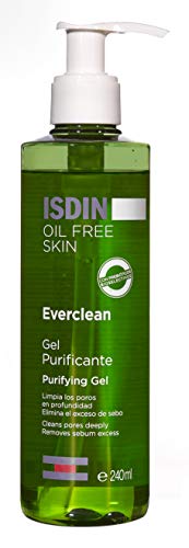 ISDIN Everclean Oil Free Skin Gel limpiador Facial purificante | Limpia en Profundidad y Elimina el Exceso de Sebo 1 x 240ml