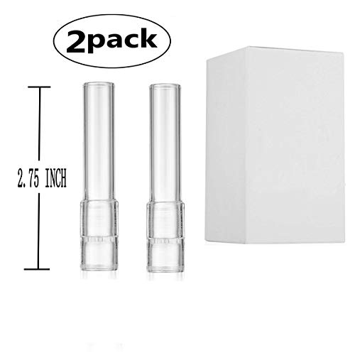 JINNUO Arizer Solo Glass Tube Stem (Recto corto) Tubo en ángulo (paquete de 2) (2 Pack)