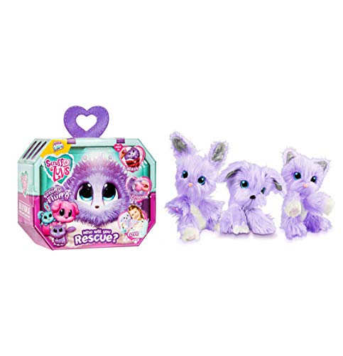 Juguete de Peluche Sorpresa Scruff, un Regalo para niños de Luvs para desarrollar una Mascota de baño: Conejo, Gato o Perro Purpledog,Purplerabbit