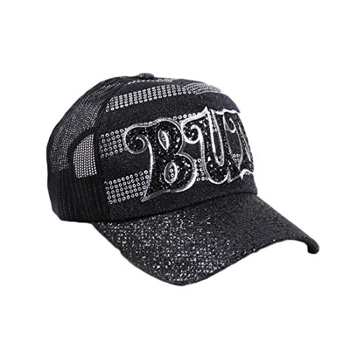 KDXBCAYKI Gorra de béisbol Sun Dome de plata para mujer Gorra fresca y suave Sombreros cómodos Deportes Cómodo y transpirable Hip Hop Sombrero para el sol (Color : Negro, Size : M)