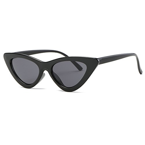 kimorn Ojos De Gato Gafas De Sol Para Mujer Clout Goggles Bisagras De Metal Plástico Marco K0566 (Negro)