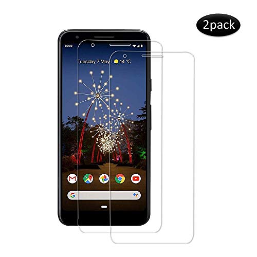 KONEE Protector de Pantalla para Google Pixel 3a, 【2 Piezas】 [ Dureza 9H, Alta Definición, Anti-Burbuja, Anti-Scratch ], Cristal Vidrio Templado para Google Pixel 3a